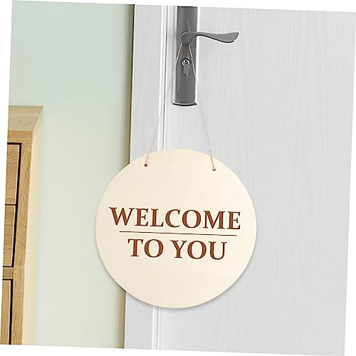 Tofficu 10 Sets DIY Door Hanging Sign Unfinished Wooden Slices Unfinished Wooden Rounds Unfinished Wood Plaque Unfinished Wood Crafts Blanks Tofficu