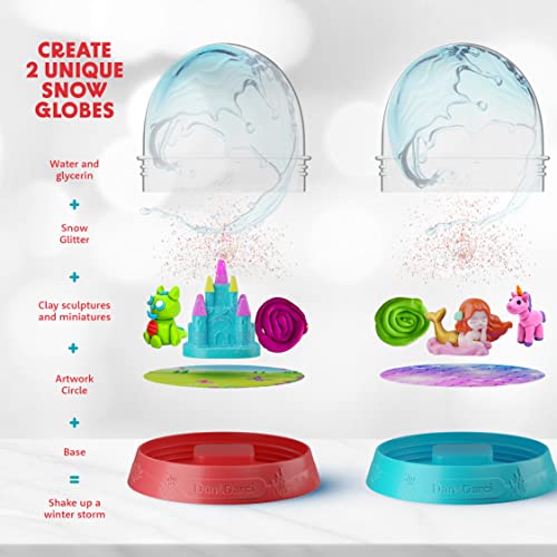 Dan&Darci Snow Globe Making Kit for Kids - Make Your Own Water Globes Kits - Kid Christmas Stocking Stuffers Craft Activities for Age 3 4 5 6 7 8 9 - Dan&Darci