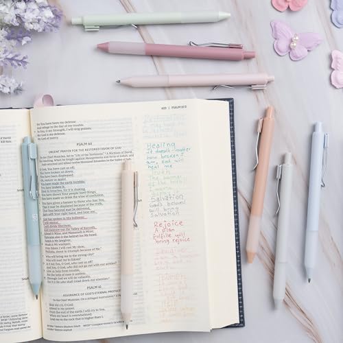 BLIEVE - Pastel Colored Gel Pens With Cool Matte Finish, Aesthetic and Cute Pens With Smooth Writing For Journaling And Bible Note Taking No Bleed BLIEVE