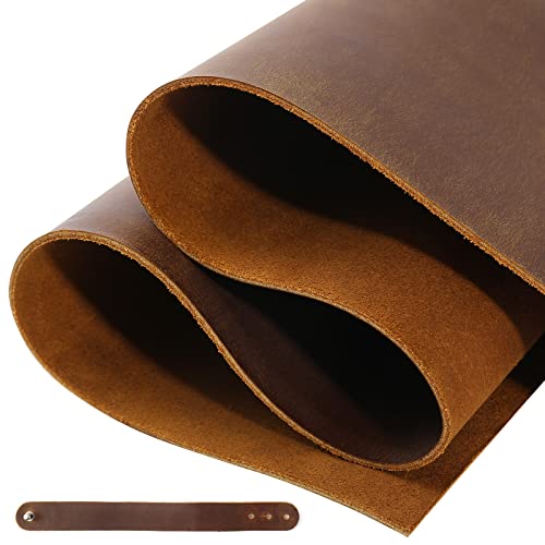 RingSun 12''X24'' Genuine Leather Sheets for Crafts Full Grain Leather Tooling Leather (2mm) Thick Cowhide Leather Pieces Square, Dark Brown Ringsun