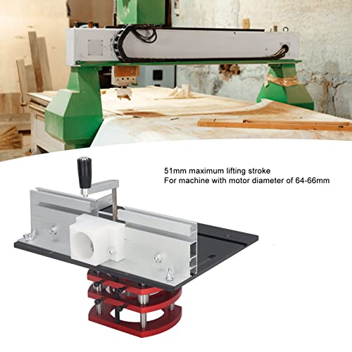 Router Lift with Top Plate, Aluminum Alloy, Universal Type for Woodworking Slotting Trimming Chamfering Table Top (Black) VBESTLIFE