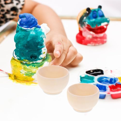 KALLORY Unfinished Wood Blank Bowls 10pcs Miniature Wooden Bowls Unpainted Tiny Bowls Dollhouse Tableware for DIY Painting Art Crafts Projects KALLORY