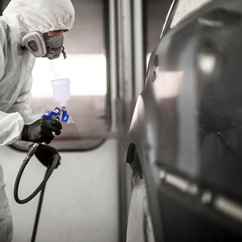 HVLP Air Gravity Spray Gun Set, Aflybltol 2 Pcs Sprayer Paint Gun Kit,1.4mm 600ml&0.8mm 125ml Automotive Paint Gun with Locking Air Pressure Aflybltol