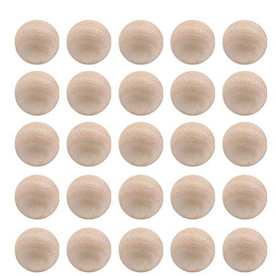 Milisten 200Pcs DIY Wooden Balls 14MM Unfinished Wooden Beads Jewelry Making Accessories Without Hole for DIY