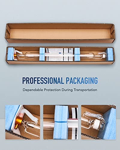 OMTech 50W CO2 Laser Tube for Laser Engraver & Cutter Machine, 850mm 50mm Dia Laser Cutter Tube with Borosilicate Glass 6000hr MTTF, Laser Cutting OMTech