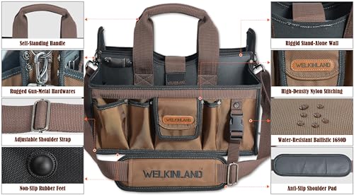 20Pockets Tool tote, Electrician tool bag, HVAC tool bag, Tech tool bag, Open top tool bag, Electrician bag, HVAC bag, Electrical tool bag, Open tool WELKINLAND