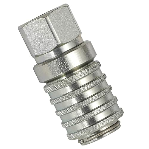PD242 Series PD Steel Test Port Quick Coupler for Diagnostic Equipment Internal Pipe with Female Pipe Thread, 1/8" Body Size, 1/4"-18 NPTF Thread VISVIC