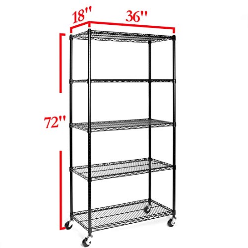 Seville Classics UltraDurable Heavy Duty NSF Solid Steel Wire Rack Storage Unit, Organizer for Garage, Warehouse, Office, Restaurant, Classroom, Seville Classics