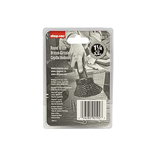 Shop-Vac 9061500 Round Brush Nozzle, Plastic Construction, Black in Color, 1-1/4 Inch Diameter Sleeve, (1-Pack) Shop-Vac