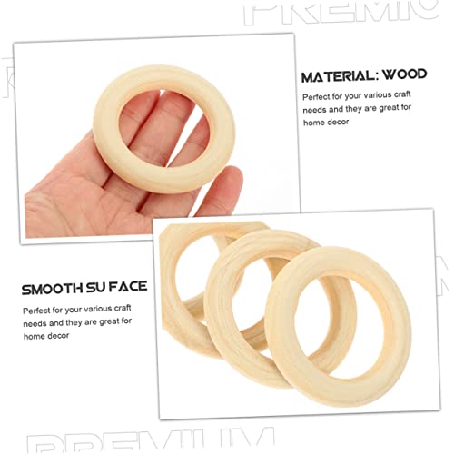 Operitacx 125 Pcs Handmade Wooden Ring Small Unfinished Rings Unfinished Wood Rings Craft Rings Smooth Wood Rings Macrame Wood Rings Wood Rings Operitacx