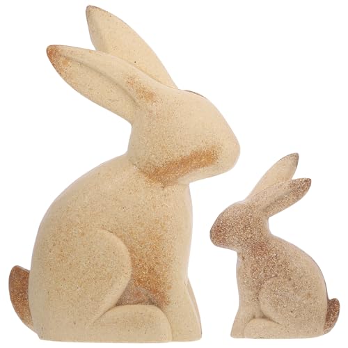 Healifty Natural Unfinished Wooden Rabbit to Paint DIY Easter Wood Decoration Ornament Farmhouse Wood Bunny Figure Embellishment Crafts for Home Healifty