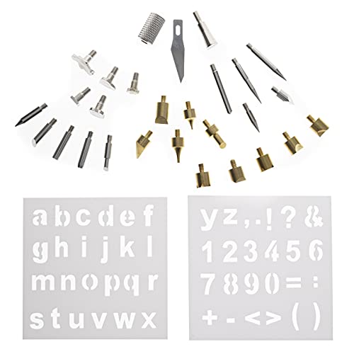28pc Wood Burning Wood Working and Assorted Soldering Tips Stencil Set Crafting Universal Tool
