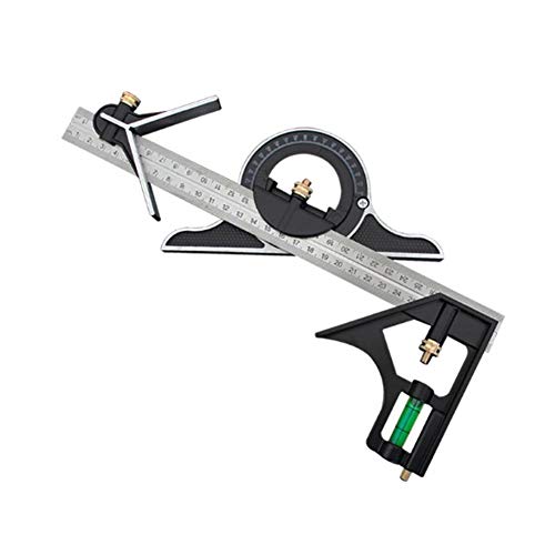 Stainless steel t square ruler Adjustable sliding combination Square Square Ruler & Protractor Level Measure Measuring Set 4-Piece 12" 4R Combination Lurui