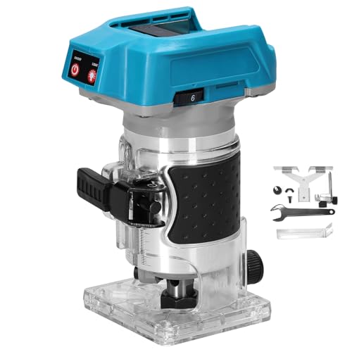 Cordless Compact Router, Weytoll 18V 18000RPM Brushless Trim Router, Wood Trimmer Router, 6.35mm Trim Diameter Cordless Palm Router Suitable for Weytoll