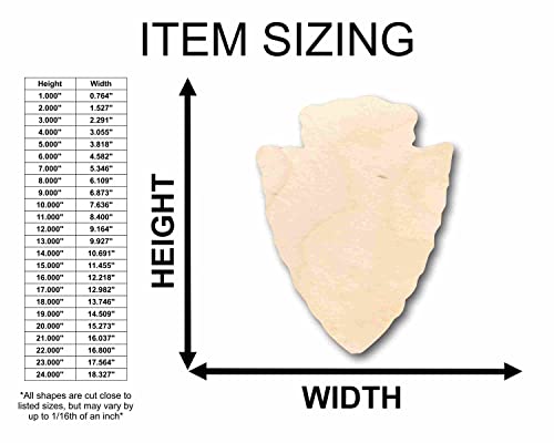 Unfinished Wood Arrow Head Silhouette - Craft- up to 24" DIY 16" / 3/4" 24 Hour Crafts