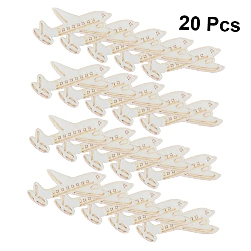 Gogogmee 60 Pcs Wooden Slices Crafts Wood Cutout Shapes Wooden Hanging Decoration Model Plane Crafts for Kids Ornament for Kids Developmental Toys Gogogmee