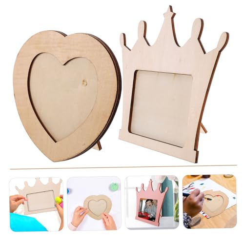 BESPORTBLE 2pcs Blank Wooden Picture Frame Wooden Photo Frame Wood Photo Frame Unfinished Picture Frame Wooden DIY Photo Frame DIY Picture Frame BESPORTBLE