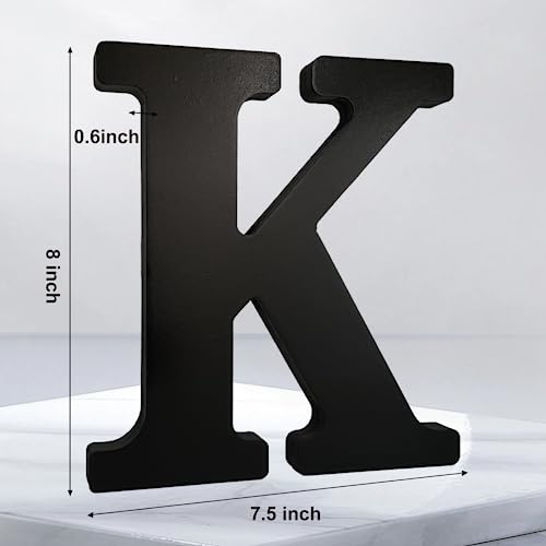 AOCEAN 8 inch Black Wood Letters Unfinished Wood Letters for Halloween Decorative Standing Letters Slices Sign Board Decoration for Craft Home Party AOCEAN