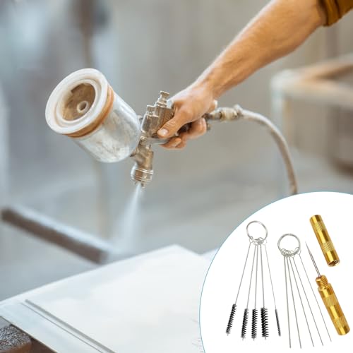 BLMHTWO 11 Pieces Airbrush Cleaning Kit, Airbrush Accessories Airbrush Spray Cleaning Repair Tool Kit Includes 1 Piece Wash Needle 5 Pieces Cleaning BLMHTWO