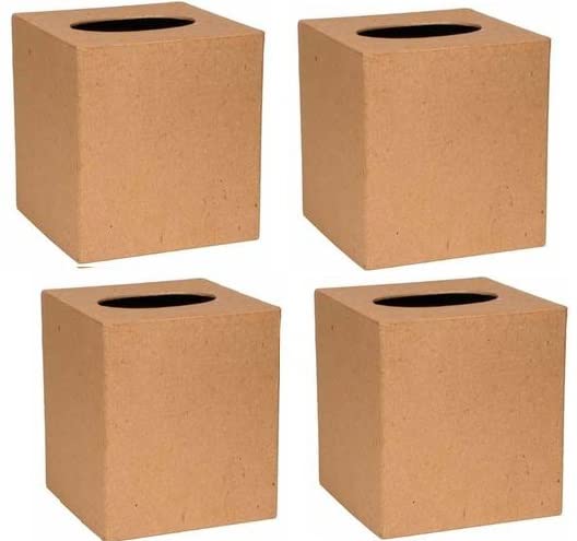 Factory Direct Craft Paper Mache Square Box - (144 Pcs) Papier Mache Boxes  with Lids - Unfinished Premade Square Craft Box to Paint, Decoupage, and