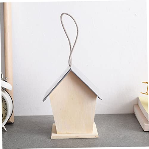 SUPVOX Outdoor Bird House Woodpecker House Cottage Bird House Unfinished Wood Birdhouse Hanging Bird House Garden Hanging Bird Nest Butterflies House SUPVOX