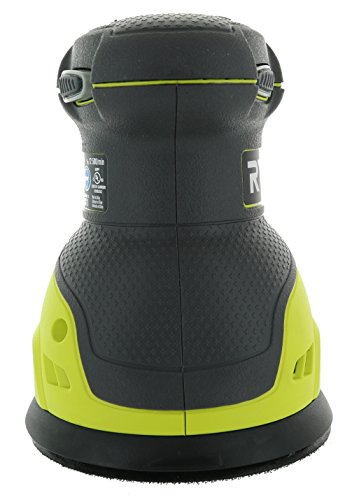 Ryobi RS290G 2.6 Amp 12,500 OPM Single Speed 5 Inch Hook and Loop Corded Random Orbit Sander w/ 3 Pads and Dust Bag Ryobi