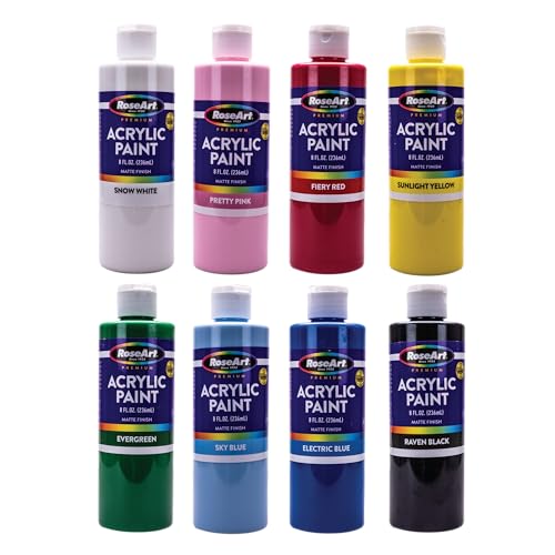 RoseArt 8oz 8 color Acrylic Paint Set RoseArt