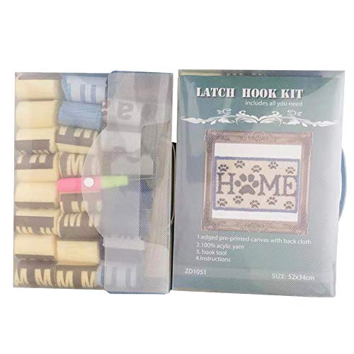 3D Latch Hook Kits Rug,with Printed Canvas,Christmas Decor Carpet Embroidery Tapestry Cross Stitch Kit DIY Handmade Rug Cushion MeetBSelf