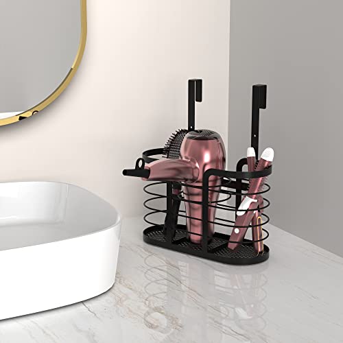 YIGII Hair Tool Organizer - Dryer Holder/Blow Holder Cabinet Door, Bathroom Care & Styling Tools Storage Basket for Dryer, Flat Irons, Curling YIGII