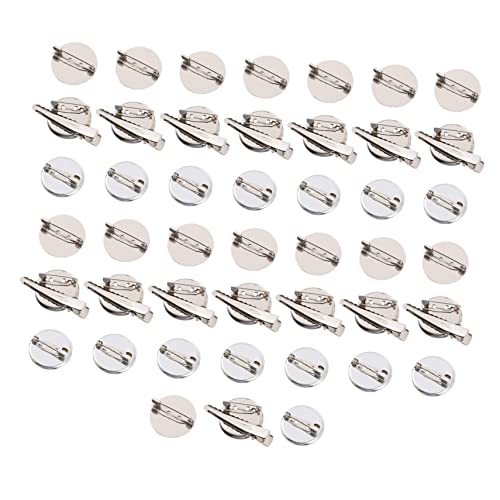 VILLCASE 45pcs Badge Corsage Material Brooch Lapel Pin Backs Boutonniere Pin Unfinished Badge Kit Accessories Broch Round Badge Simple Badge VILLCASE