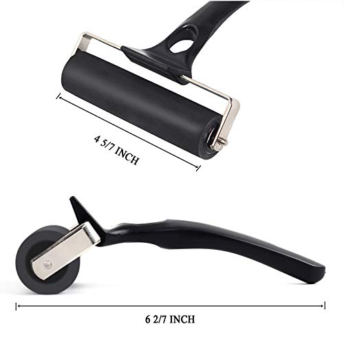 Falling in Art Rubber Roller Brayer for Crafting - Ink Roller Tool for Printmaking, Glue, Block, Wallpaper, Vinyl, Stamping, 4 5/7 Inches Falling in Art
