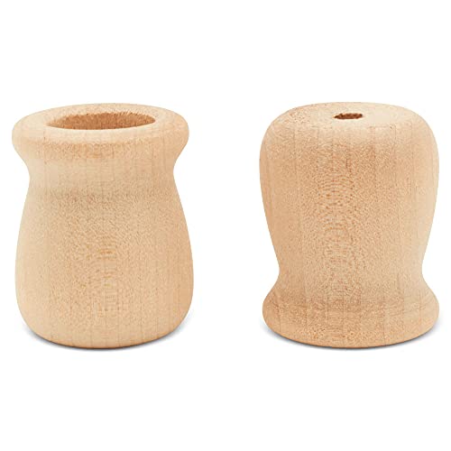 Bean Pot Candle Cups, 1-5/16 Inch, 5/8 Inch Hole, Pack of 25 Unfinished Wood Candle Holders, Wood Turnings for Crafts, by Woodpeckers Woodpeckers