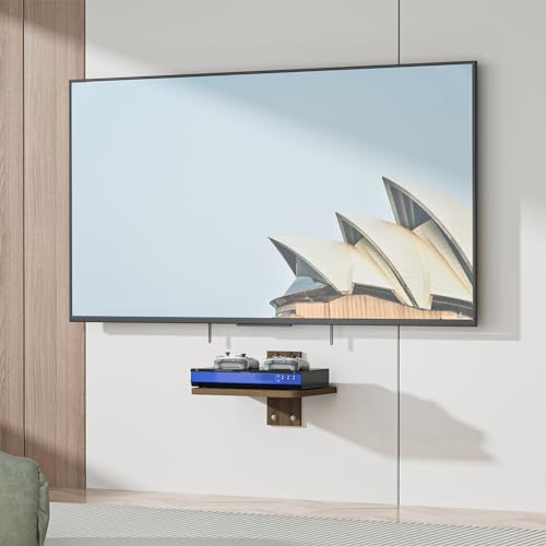 WALI Floating Projector Shelf for Wall, Wooden TV Shelf for DVD Players, Under TV, Cable Boxes and Game Consoles, Living Room TV Accessories Stand WALI