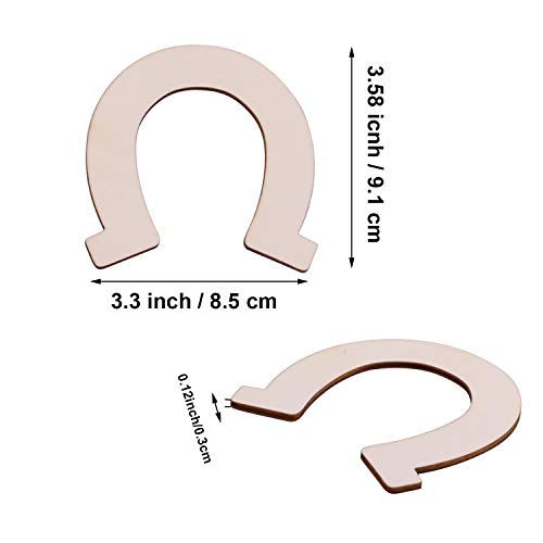 VERNUOS 48 Pcs Unfinished Wood Horseshoe Cutouts for DIY Craft, Wedding, Cowboy Themed Party and Birthday,3.3 x 3.5 inches VERNUOS