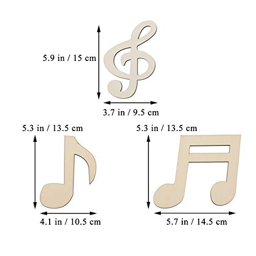 Music Notes Cutouts Musical Notes Wooden Music Concert Theme Party Birthday Party Baby Shower Wall Decoration 9pcs Samanter