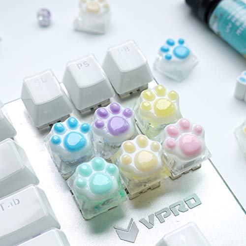 Keycaps Epoxy Resin Casting Molds Set for Mechanical Gaming Keyboard Polymer Clay Crafts 6 Silicone Trays with Key Puller FUNSHOWCASE