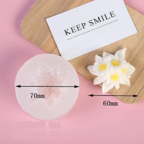 4 Pack Flower Mold Resin Mold Chamomile with Hole/Single Chamomile Flower/Four Daisy Flower in One/Single Daisy Flower Silicone Mold for Resin Candle ESEENS