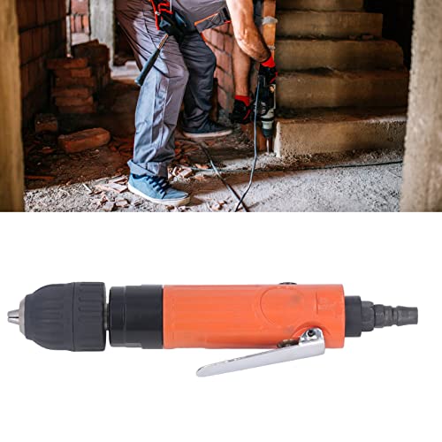 Pneumatic Drill, Straight Handle, Aluminum Alloy, 90 PSIG, 1/4-in. Inlet Air Drill Tool Wide Application for Assembly RTLR