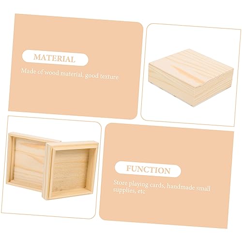 TEHAUX Wooden Box Unfinished Jewelry Holder Jewelry Case Countertop Canister Earring Showcase Unfinished Jewelry Organizer Retro Decor Decorative TEHAUX