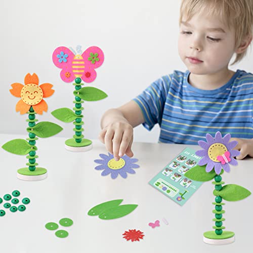 Coola Spring Craft Kit for Kids - Art and Craft DIY Early Educational Toys Suitable for Girls & Boys Pack 6 Include 2Flowers Snail Birdie Butterfly Coola