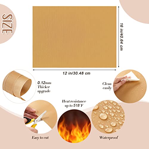 Leumoi 18 Pieces Teflon Sheets for Heat Press 12 x 16 Inch, T Shirt Alignment Ruler and Heat Resistant Tape 0.4 Inch x 36 yd and PVC Tape Measure Set Leumoi