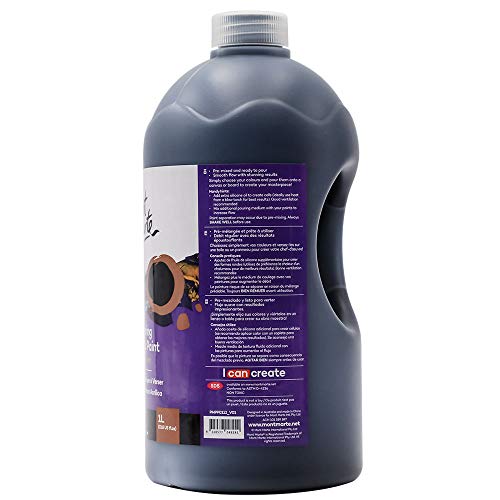 MONT MARTE Premium Pouring Acrylic Paint, 1L (33.8oz), Lamp Black, Pre-Mixed Acrylic Paint, Suitable for a Variety of Surfaces Including Stretched MONT MARTE