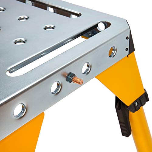 Dewalt Adjustable Height Portable Steel Welding Table and Work Bench, 18 x 46-inch Tabletop, Folding Legs, Carrying Handle, and Cord Minder DEWALT