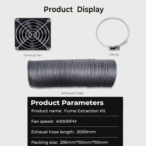 Creality Smoke Exhaust Kit with Fan 4000RPM and Pipe, DIY for Laser Engraver Enclosure, EnderPlus Tent, and Most Enclosure Cover Needed Filter Cregrant3D