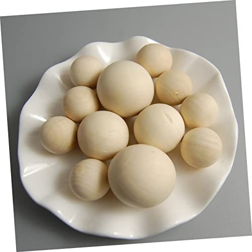SEWACC 60PCS Wooden Beads Small Wooden Balls Wooden Balls for Crafts paintable Wooden no Hole Wood Beads Round Wood Balls Unfinished Wood Beads gnome SEWACC