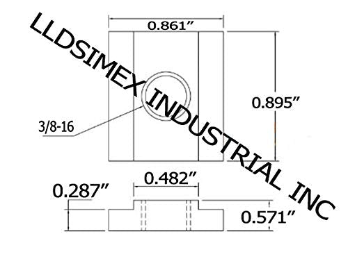 4PC Set T-Slot Nut Black Oxide Finish 3/8-16 Threads Table Slot 1/2 LLDSIMEX