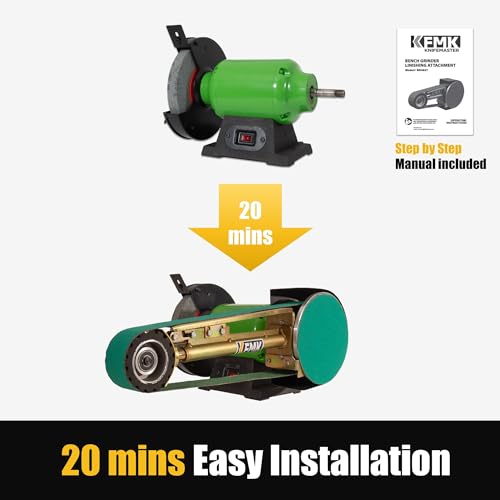 KFMK 2"x48" Belt Grinder Attachment for Bench Grinders, 2x48 Inch Belt and 7 Inch Disc Sander Attachment for Bench Grinders KFMK