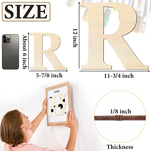 Large Wooden Letters 12 inch Wood Letters for Crafts Projects Small Wooden Letters 6 inch for Wall Decor Home Decor Birthday Party Wedding HEKOOLA