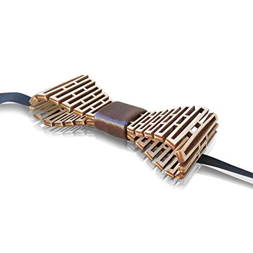 HatynkaUA Mens Wooden Bow Tie - 3D Unique Design Holiday Wedding Wood Bowtie- Necktie for Men HatynkaUA