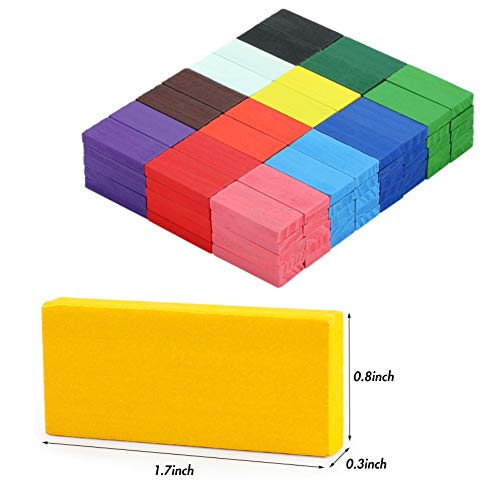 BigOtters Super Domino Blocks, 360PCS Bulk Domino Start Kit 12 Colorful Wooden Domino Blocks Educational Racing Game for Kids Birthday Party Favor BigOtters
